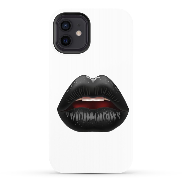 iPhone 12 StrongFit black lips by haroulita