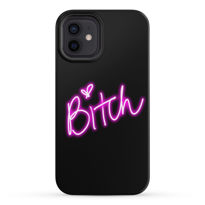 iPhone 12 mini StrongFit bitch neon lights by haroulita