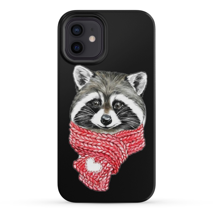 iPhone 12 mini StrongFit cute Raccoon by haroulita