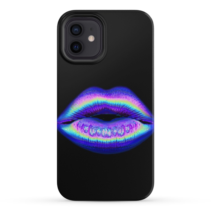 iPhone 12 mini StrongFit purple lips by haroulita