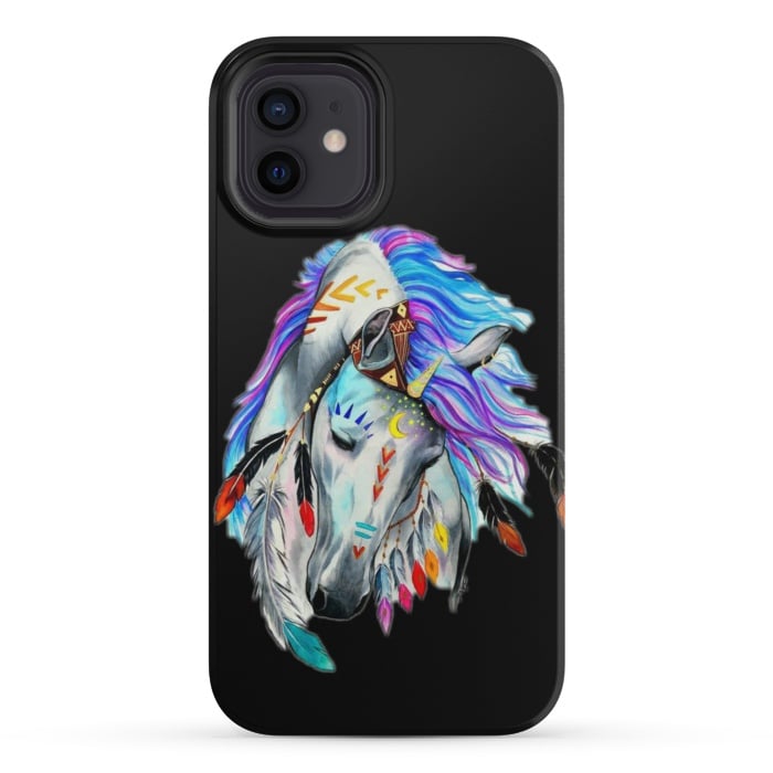 iPhone 12 mini StrongFit feather horse by haroulita