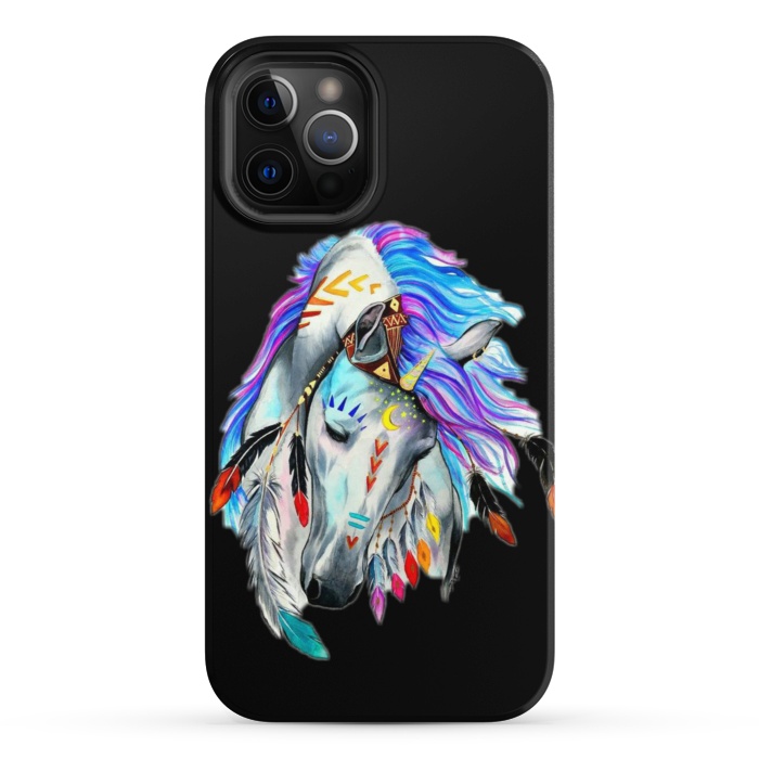 iPhone 12 Pro StrongFit feather horse by haroulita