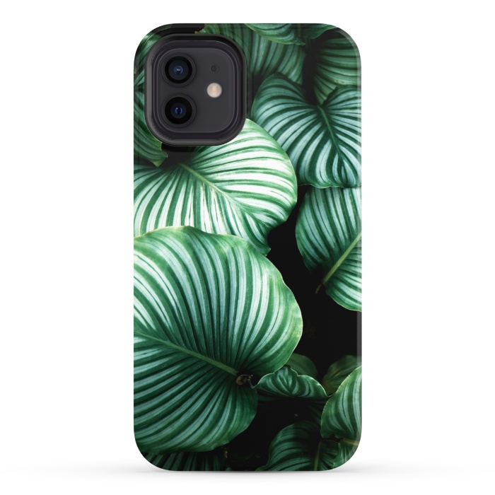 iPhone 12 StrongFit tropical leaves by haroulita