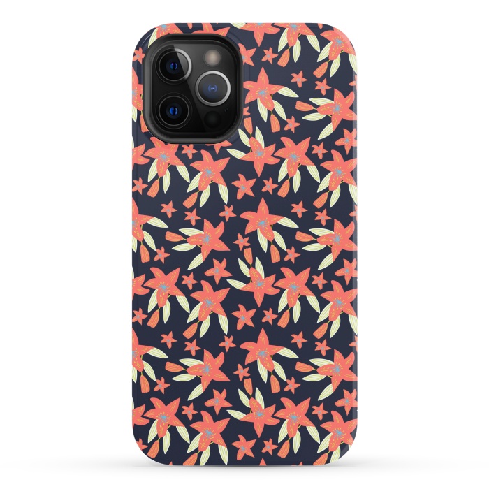 iPhone 12 Pro StrongFit tiger lily flowers by Lovi Dianti