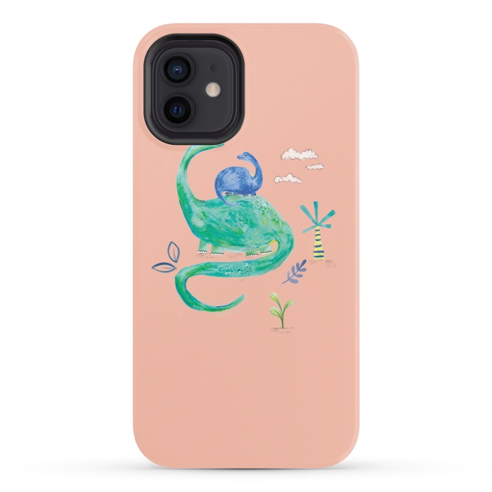iPhone 12 StrongFit painted dinosaur  by lauradidthis