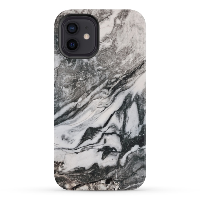 iPhone 12 mini StrongFit White and black Marble by Winston