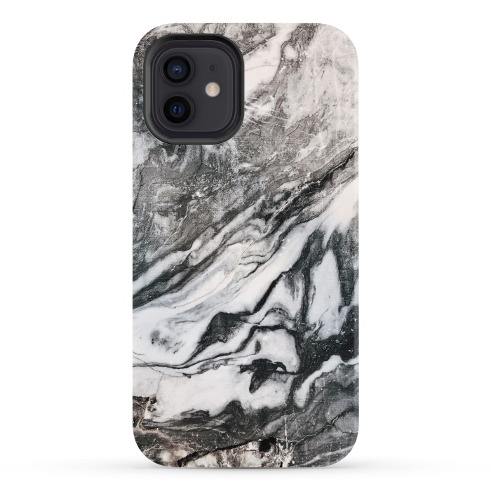 iPhone 12 StrongFit White and black Marble by Winston