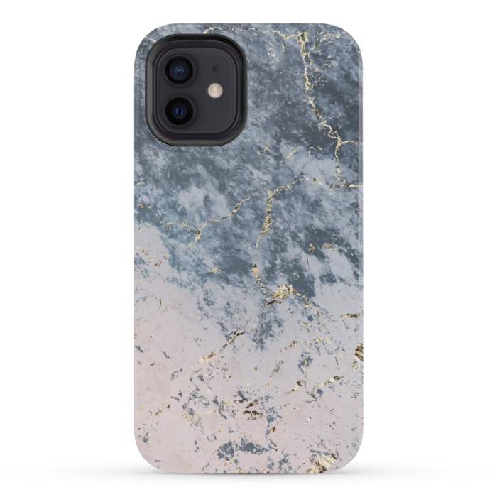 iPhone 12 mini StrongFit Pink and blue marble by Winston