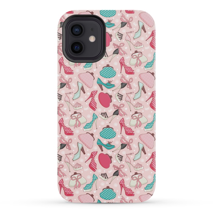 iPhone 12 mini StrongFit Pattern With Women's Shoes And Handbags by ArtsCase