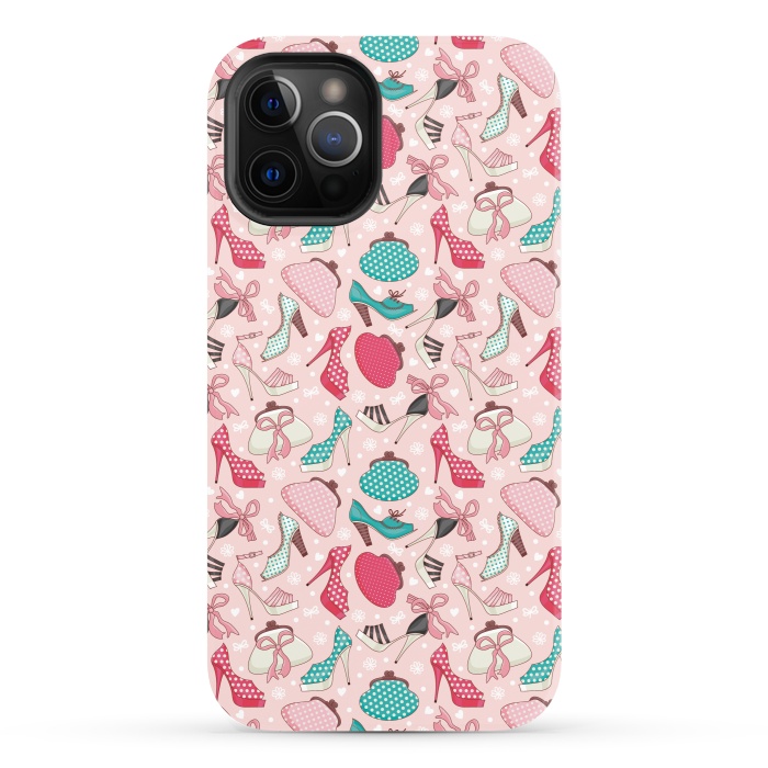 iPhone 12 Pro StrongFit Pattern With Women's Shoes And Handbags by ArtsCase