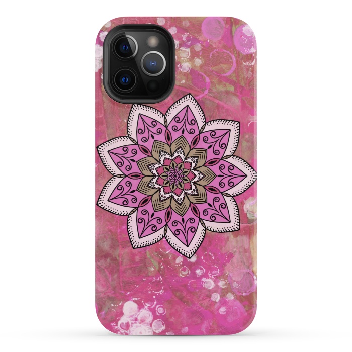 iPhone 12 Pro StrongFit Pink mandala by Winston