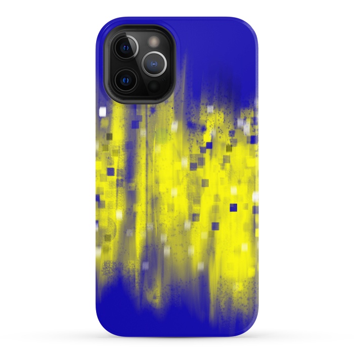 iPhone 12 Pro StrongFit Color blue yellow abstract art by Josie