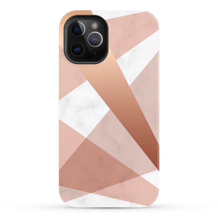 iPhone 12 Pro StrongFit Marble Geometric design with peak figures by ArtsCase