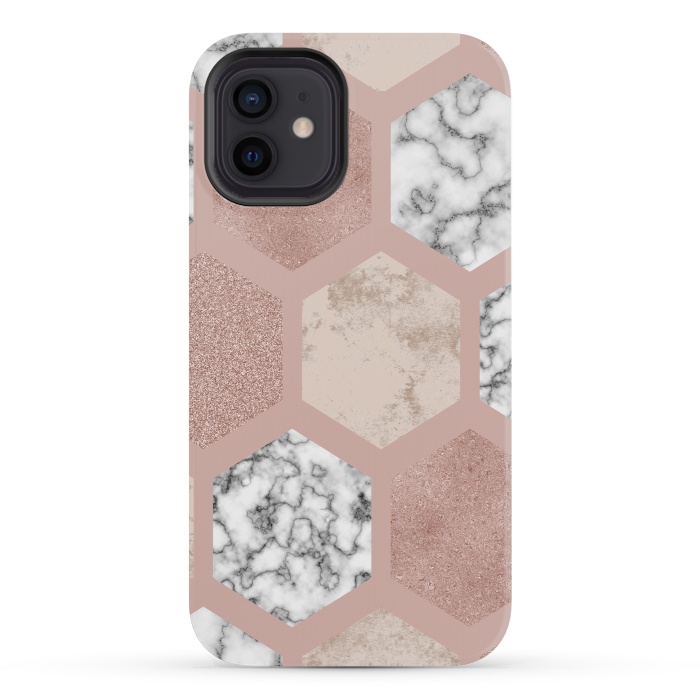iPhone 12 mini StrongFit Marble Geometrical abstract design by ArtsCase