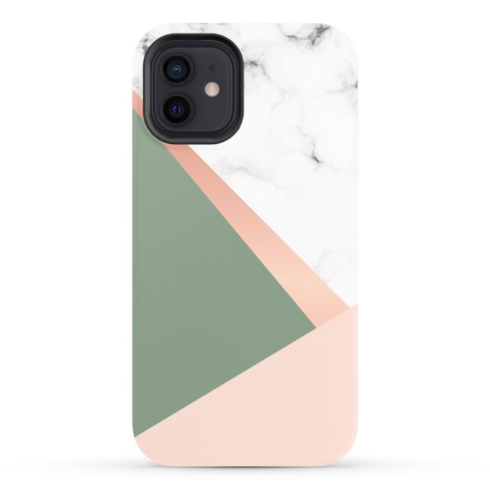 iPhone 12 StrongFit Marble geometric design with triangular image by ArtsCase