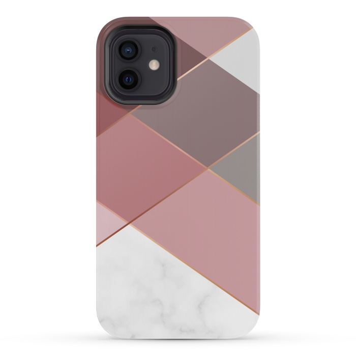 iPhone 12 mini StrongFit Marble Pattern Polygonal Lines by ArtsCase