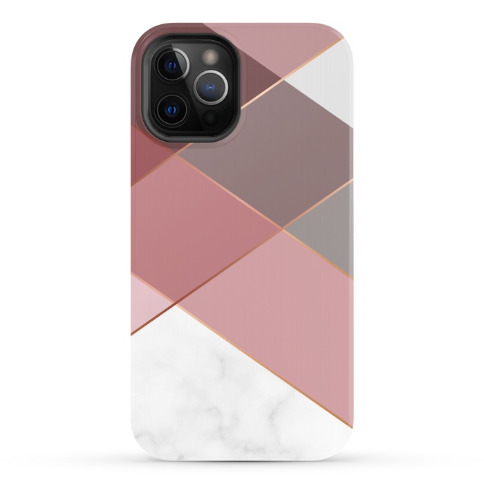 iPhone 12 Pro StrongFit Marble Pattern Polygonal Lines by ArtsCase