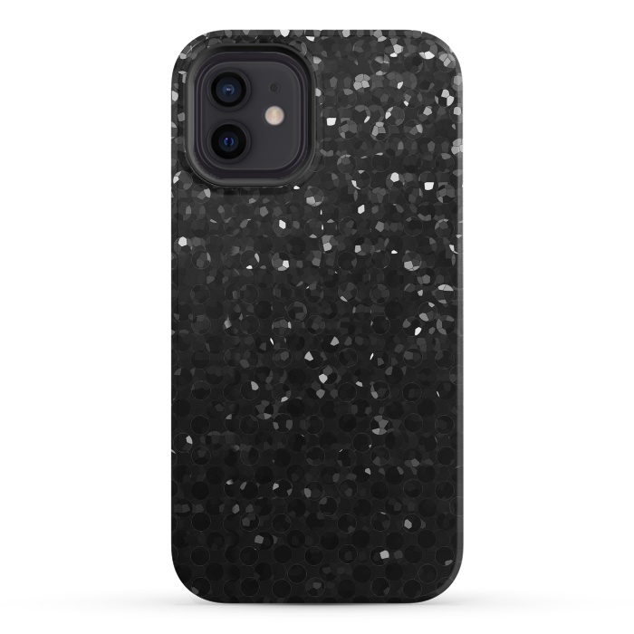 iPhone 12 mini StrongFit Black Crystal Bling Strass G283 by Medusa GraphicArt