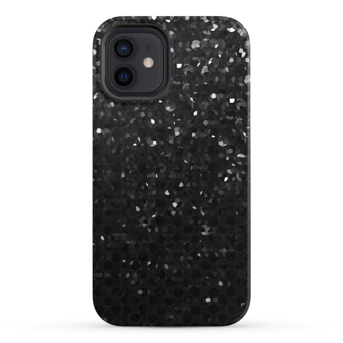 iPhone 12 StrongFit Black Crystal Bling Strass G283 by Medusa GraphicArt