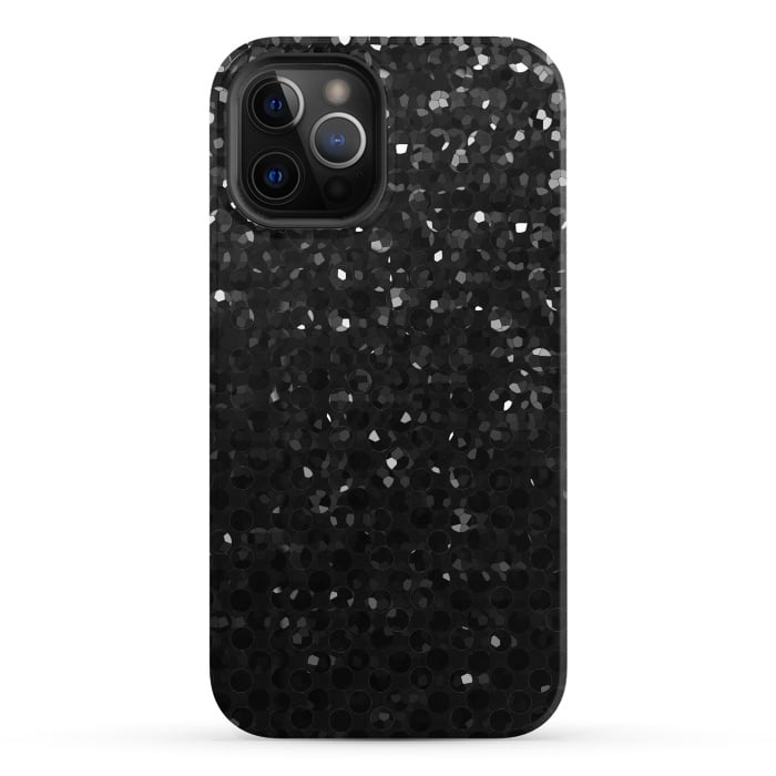 iPhone 12 Pro Max StrongFit Black Crystal Bling Strass G283 by Medusa GraphicArt