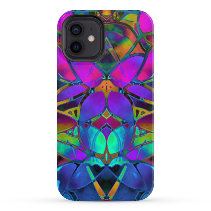 iPhone 12 StrongFit Floral Fractal Art G308 by Medusa GraphicArt