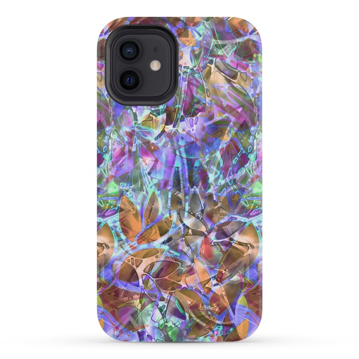 iPhone 12 mini StrongFit Floral Abstract Stained Glass G268 by Medusa GraphicArt