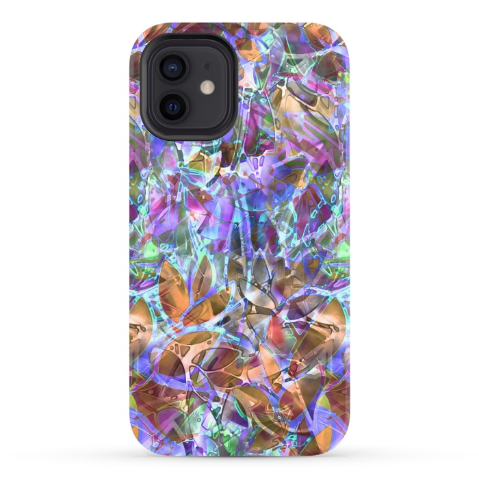 iPhone 12 StrongFit Floral Abstract Stained Glass G268 by Medusa GraphicArt