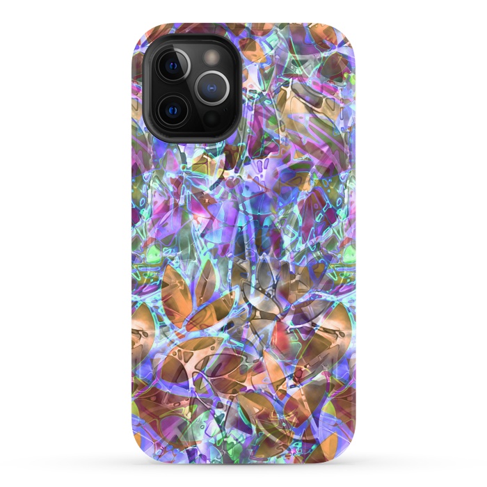 iPhone 12 Pro StrongFit Floral Abstract Stained Glass G268 by Medusa GraphicArt