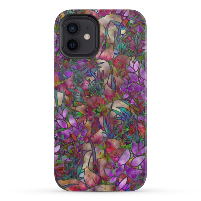 iPhone 12 mini StrongFit Floral Abstract Stained Glass G175 by Medusa GraphicArt