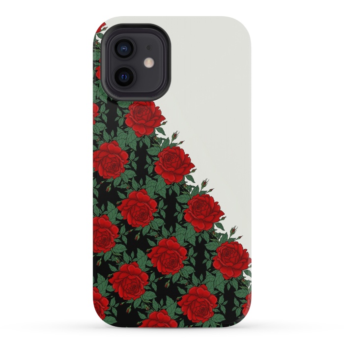 iPhone 12 mini StrongFit Red roses pattern by Jms