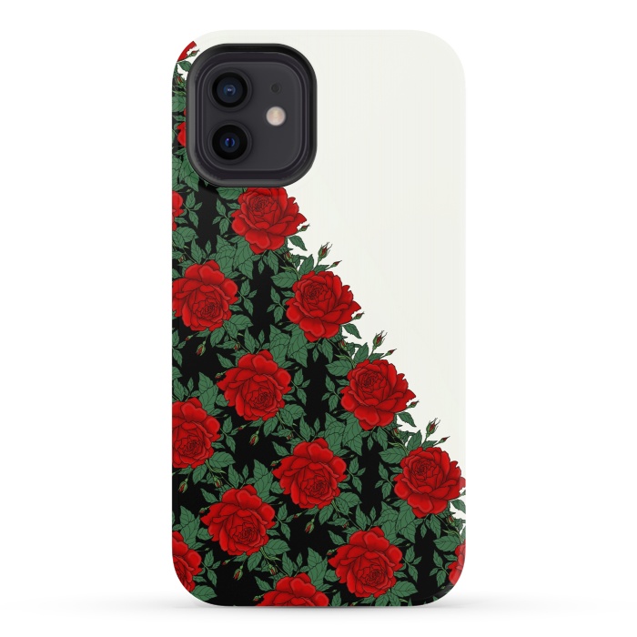 iPhone 12 StrongFit Red roses pattern by Jms
