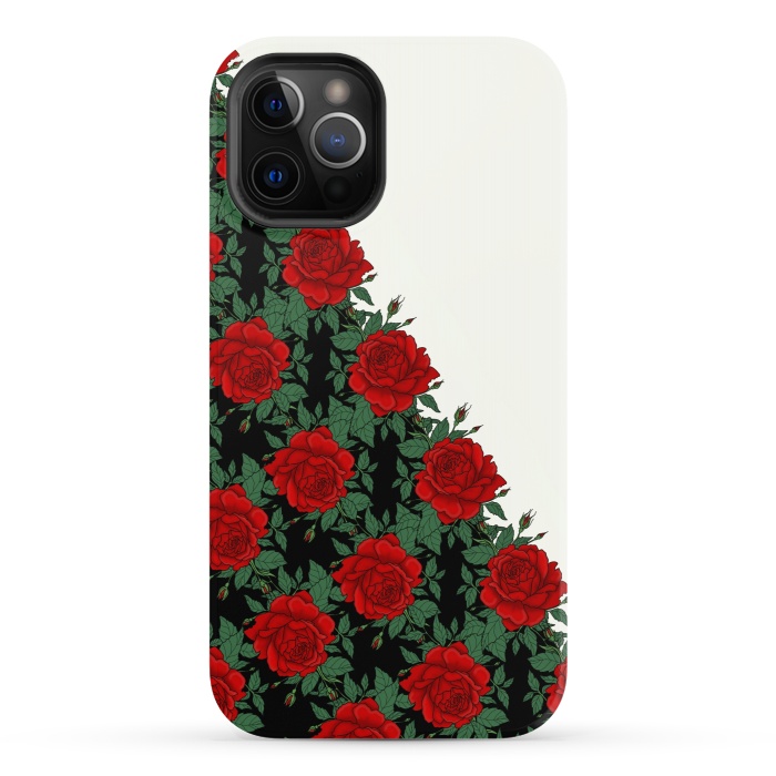 iPhone 12 Pro StrongFit Red roses pattern by Jms