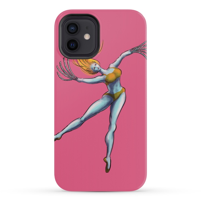 iPhone 12 mini StrongFit Weird Dancer Girl With Saw Hands by Boriana Giormova