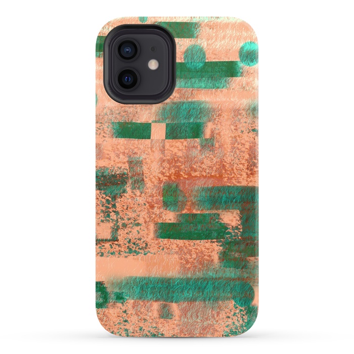 iPhone 12 StrongFit Abstract Peach pattern designer by Josie