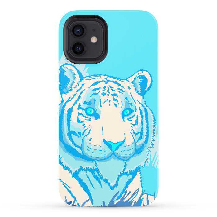 iPhone 12 StrongFit The blue tiger by Steve Wade (Swade)