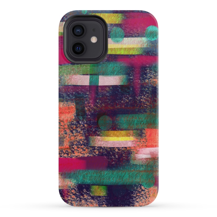 iPhone 12 mini StrongFit Abstract art colourful design multicolor by Josie