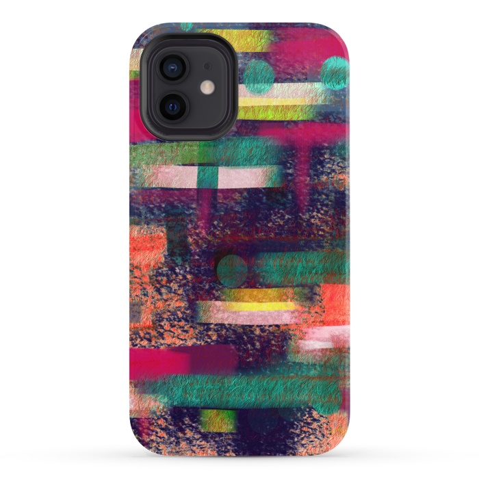iPhone 12 StrongFit Abstract art colourful design multicolor by Josie