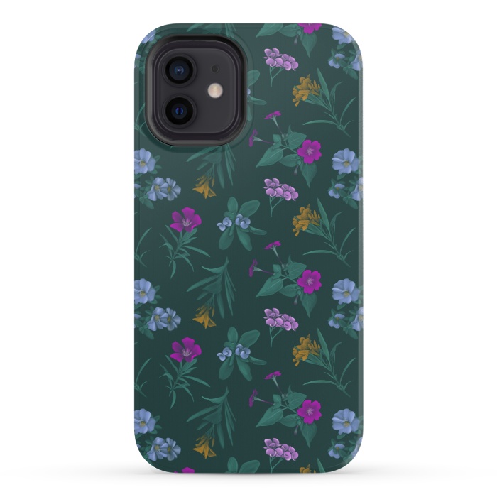iPhone 12 mini StrongFit Tropical Flowers by Tishya Oedit