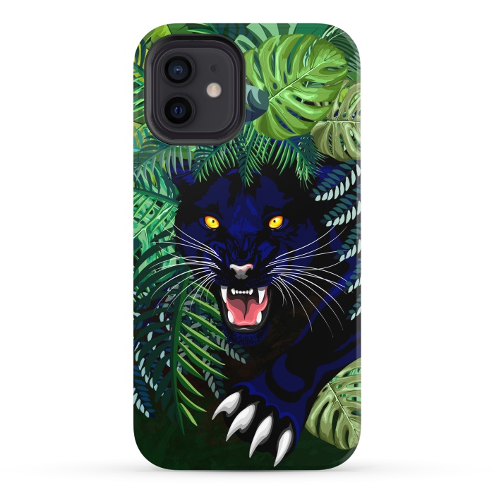 iPhone 12 StrongFit Black Panther Spirit coming out from the Jungle by BluedarkArt