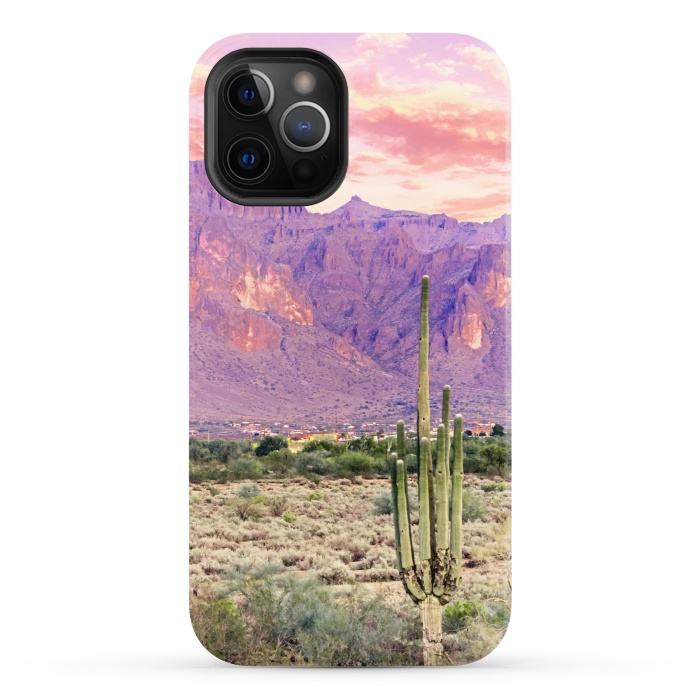 iPhone 12 Pro StrongFit Cactus Sunset by Uma Prabhakar Gokhale
