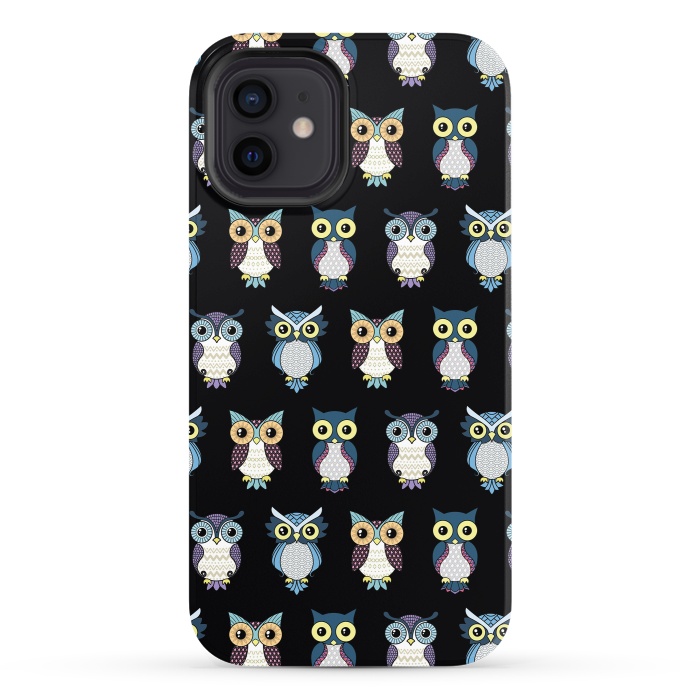 iPhone 12 StrongFit Owls pattern by Laura Nagel