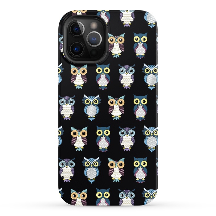 iPhone 12 Pro StrongFit Owls pattern by Laura Nagel