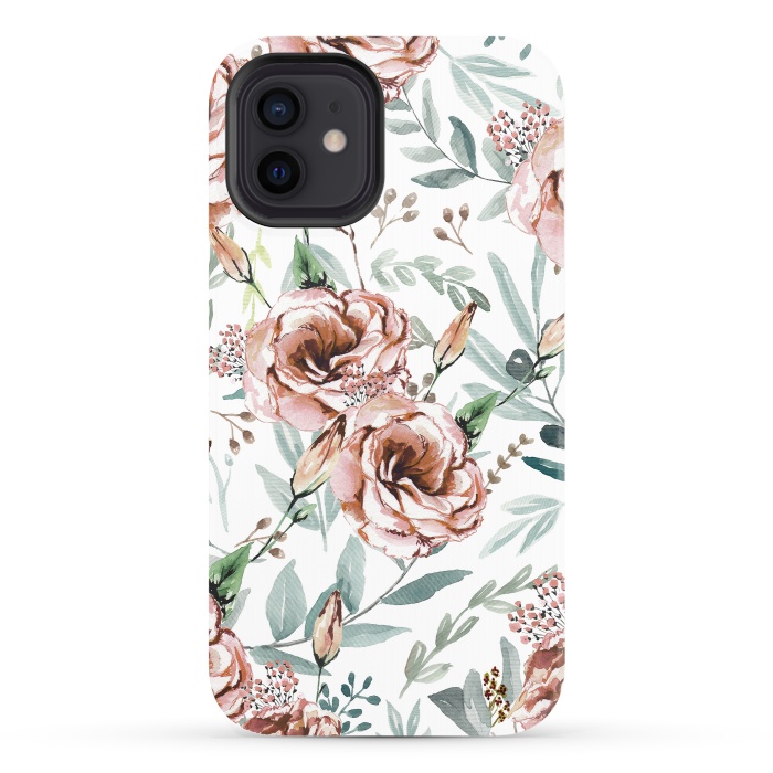 iPhone 12 StrongFit Floral Explosion White by Anis Illustration