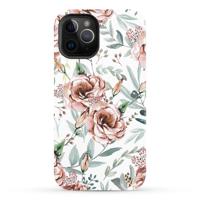 iPhone 12 Pro StrongFit Floral Explosion White by Anis Illustration