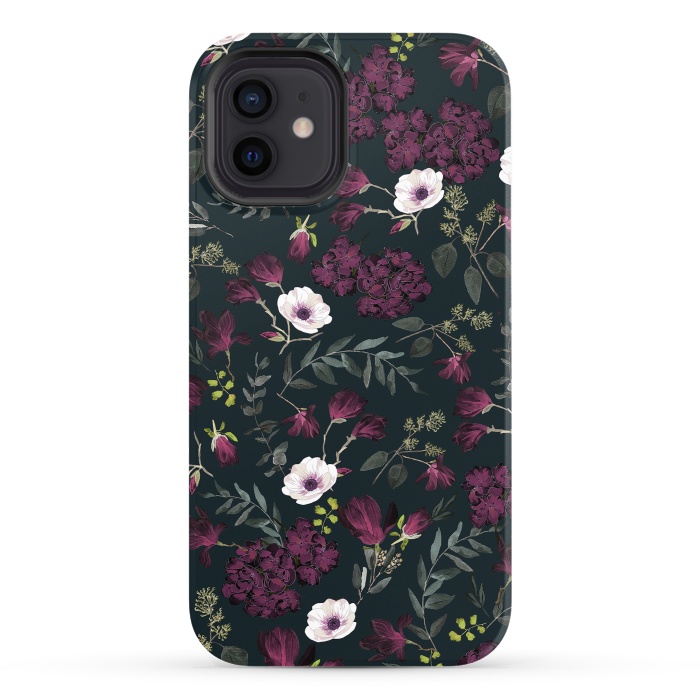 iPhone 12 StrongFit Romantic Pattern Dark by Anis Illustration