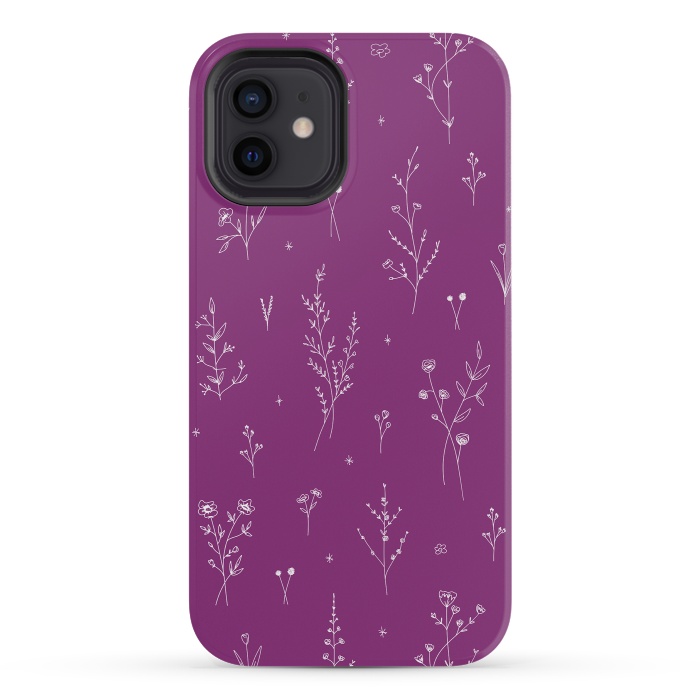 iPhone 12 mini StrongFit Magic Wine Wildflowers by Anis Illustration