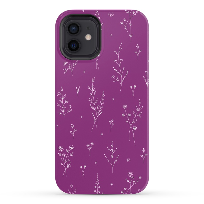 iPhone 12 StrongFit Magic Wine Wildflowers by Anis Illustration
