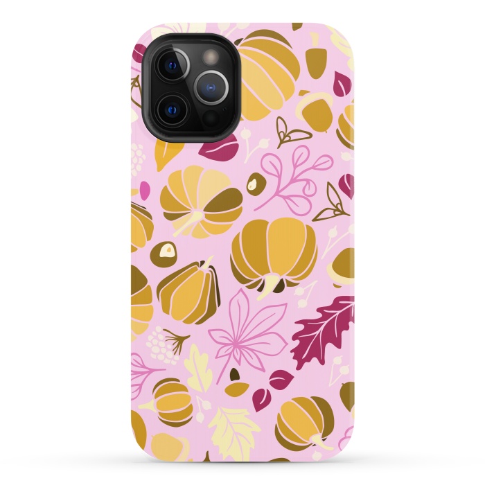 iPhone 12 Pro StrongFit Fall Fruits in Pink and Orange by Paula Ohreen