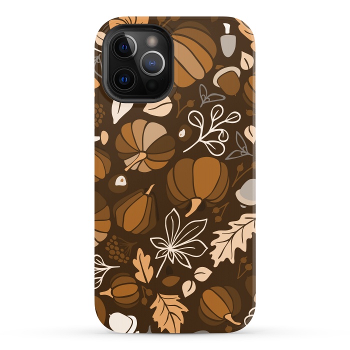iPhone 12 Pro StrongFit Fall Fruits in Brown and Beige by Paula Ohreen