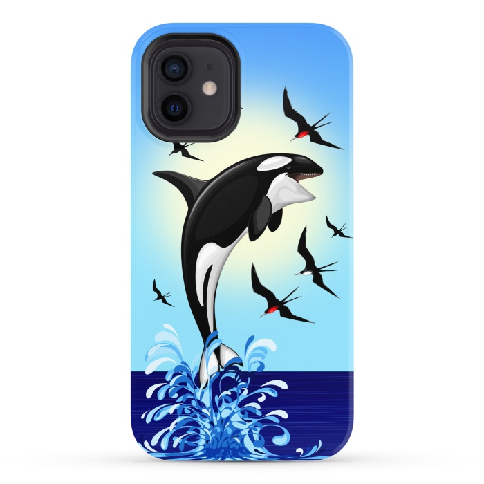 iPhone 12 StrongFit Orca Killer Whale jumping out of Ocean by BluedarkArt